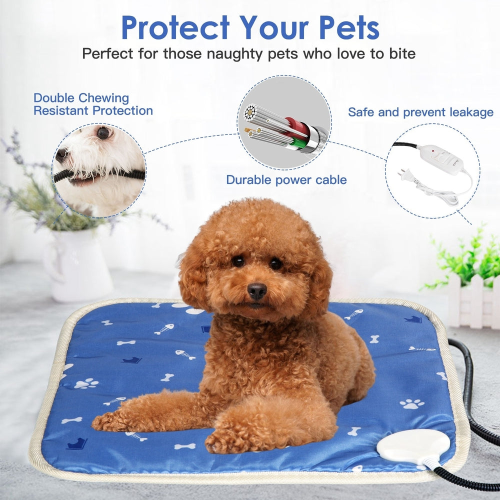 Pet Heating Pad Electric Dog Cat Heating Mat Waterproof Warming Blanket with 86-141 Adjustable Temperature 0-12 Timer Image 2