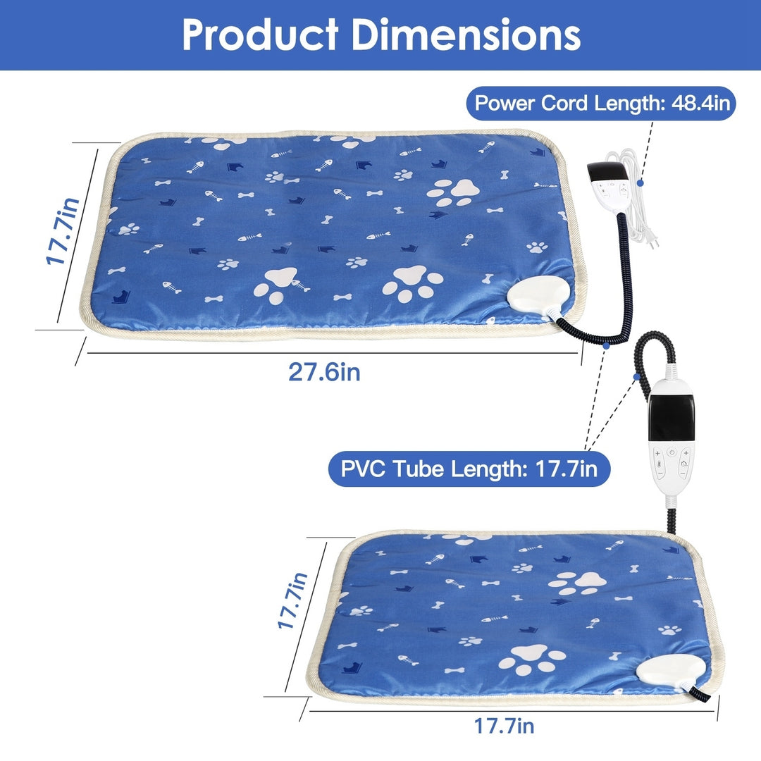 Pet Heating Pad Electric Dog Cat Heating Mat Waterproof Warming Blanket with 86-141 Adjustable Temperature 0-12 Timer Image 8