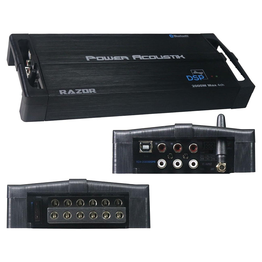 Power Acoustik RZ4-2000DSP Razor Series 2000W Max 4-Channel Class D Amp Image 1