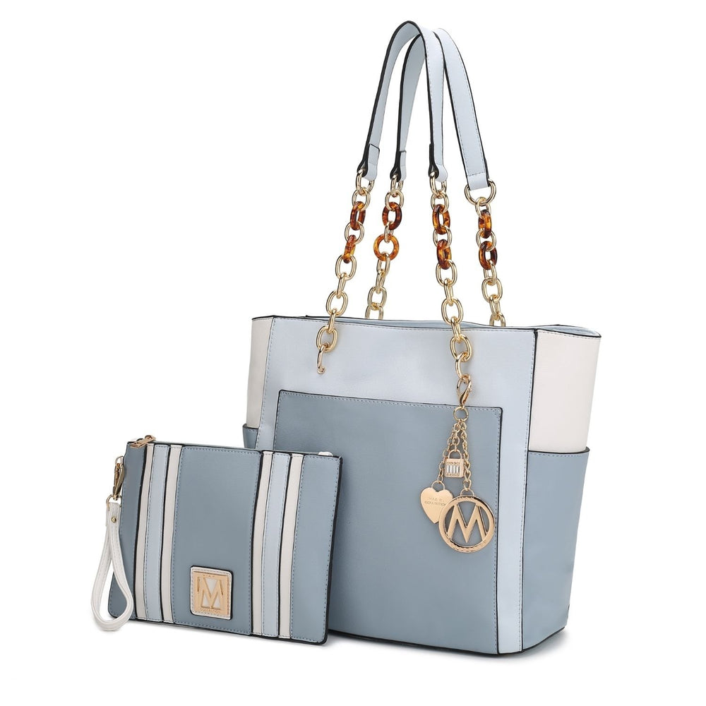 MKF Collection Rochelle Tote Bag with Wristlet Bag Vegan Leather Shoulder Bag Handbag and Wristlet Set by Mia K. Image 2