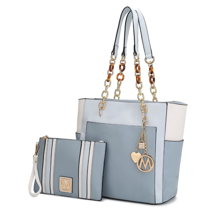 MKF Collection Rochelle Tote Bag with Wristlet Bag Vegan Leather Shoulder Bag Handbag and Wristlet Set by Mia K. Image 1