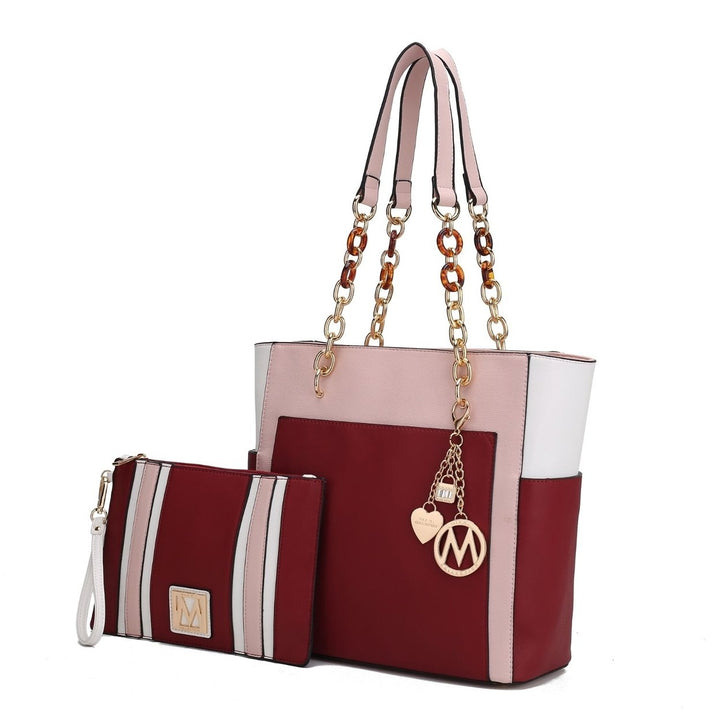 MKF Collection Rochelle Tote Bag with Wristlet Bag Vegan Leather Shoulder Bag Handbag and Wristlet Set by Mia K. Image 1