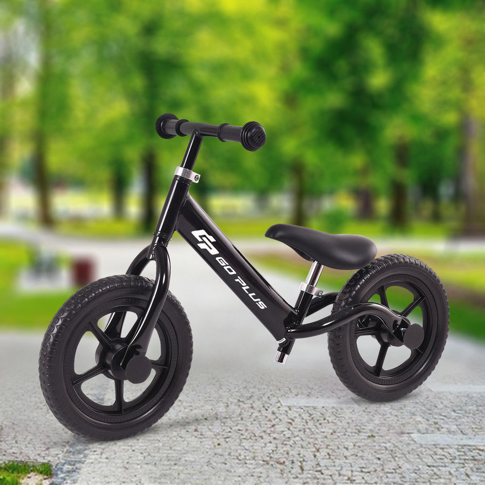 12 Balance Bike Classic Kids No-Pedal Learn To Ride Pre Bike w/ Adjustable SeatBlack Image 2