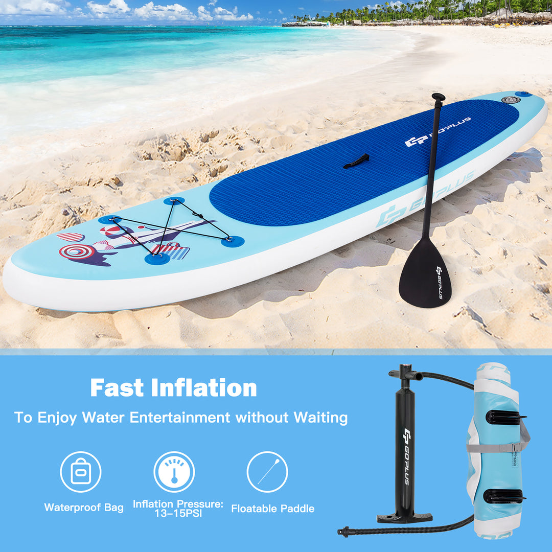 10 Inflatable Stand Up Paddle Board SUP W/Adjustable Paddle Pump Leash Image 8