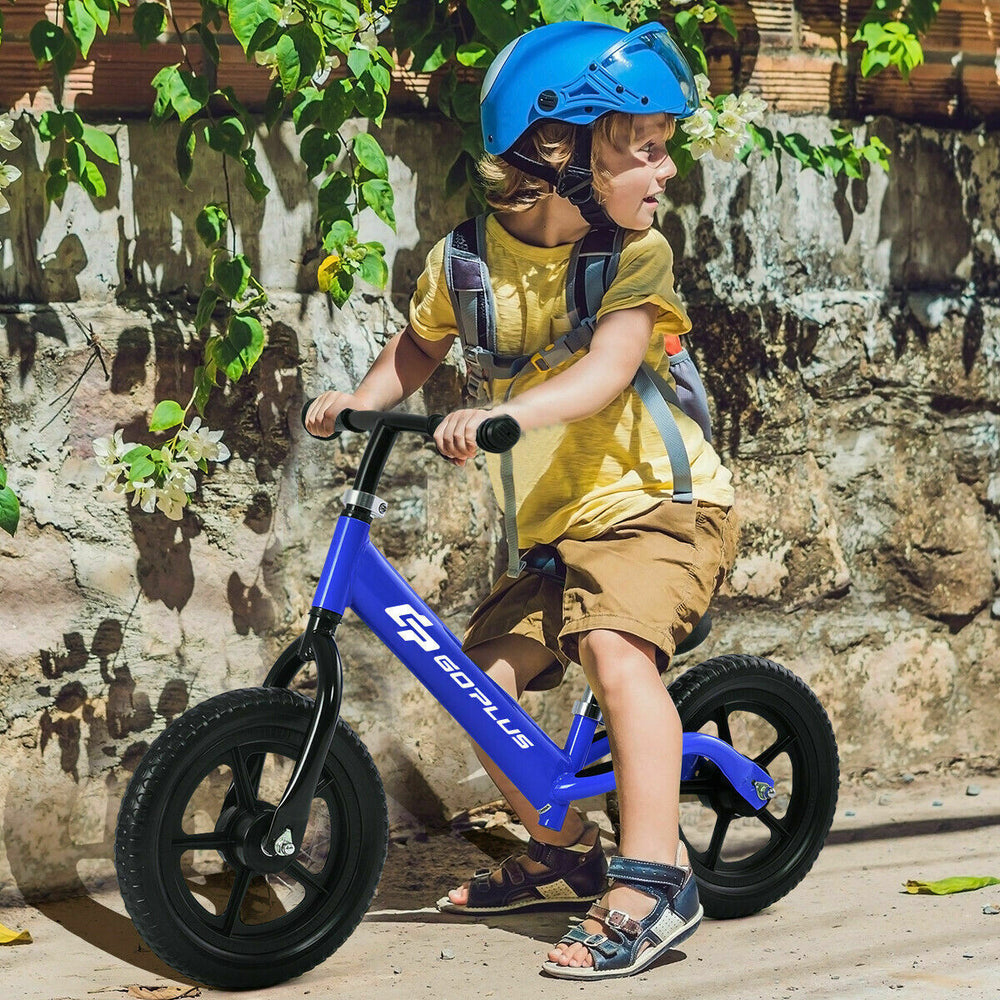 12 Balance Bike Classic Kids No-Pedal Learn To Ride Pre Bike w/ Adjustable SeatBlue Image 2