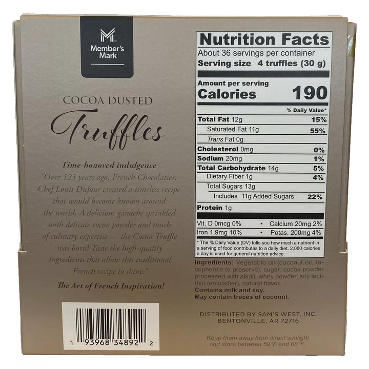 Members Mark Cocoa Dusted Truffles 13 Ounce (Pack of 3) Image 4