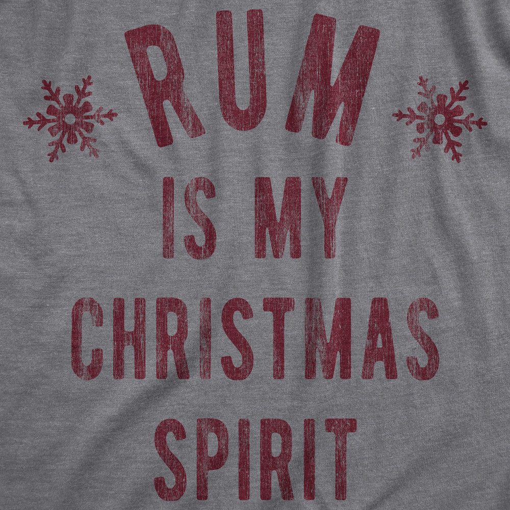 Mens Rum Is My Christmas Spirit T Shirt Funny Xmas Holiday Booze Drinking Lovers Tee For Guys Image 2