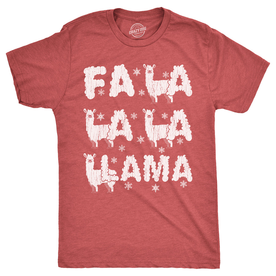 Mens Fa La La La Llama T Shirt Funny Xmas Parody Song Joke Tee For Guys Image 1