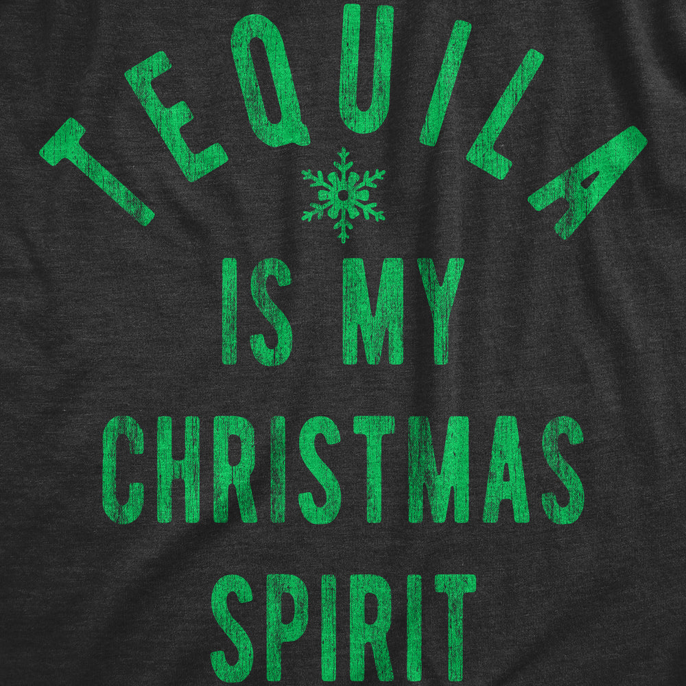 Mens Tequila Is My Christmas Spirit T Shirt Funny Xmas Holiday Booze Drinking Lovers Tee For Guys Image 2