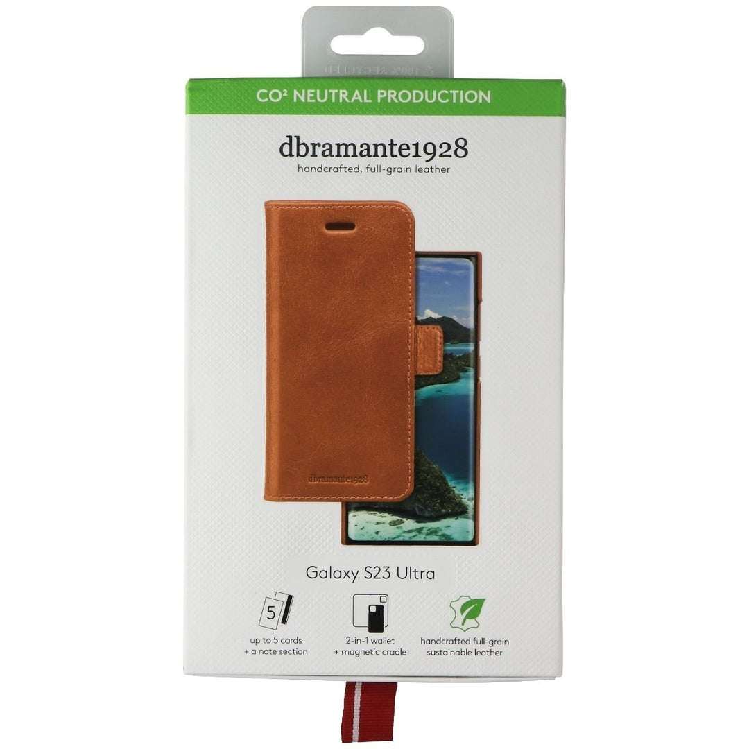 dbramante1928 Folio Phone Case for Samsung Galaxy S23 Ultra - Lynge Tan Leather Image 1