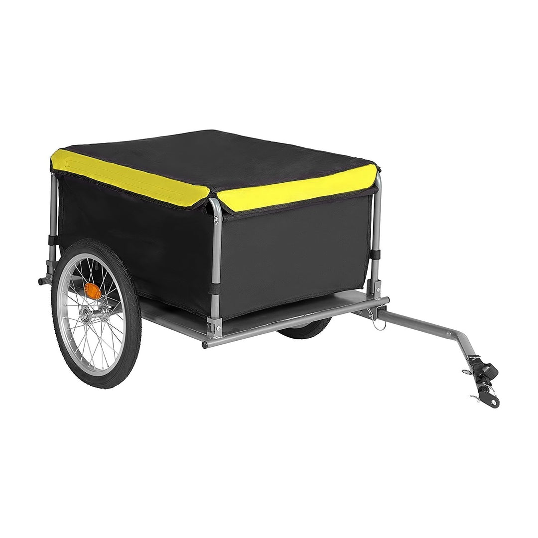 Foldable Bicycle Cargo Trailer Waterproof 15.8in Wheels 176lbs Capacity Black Image 10