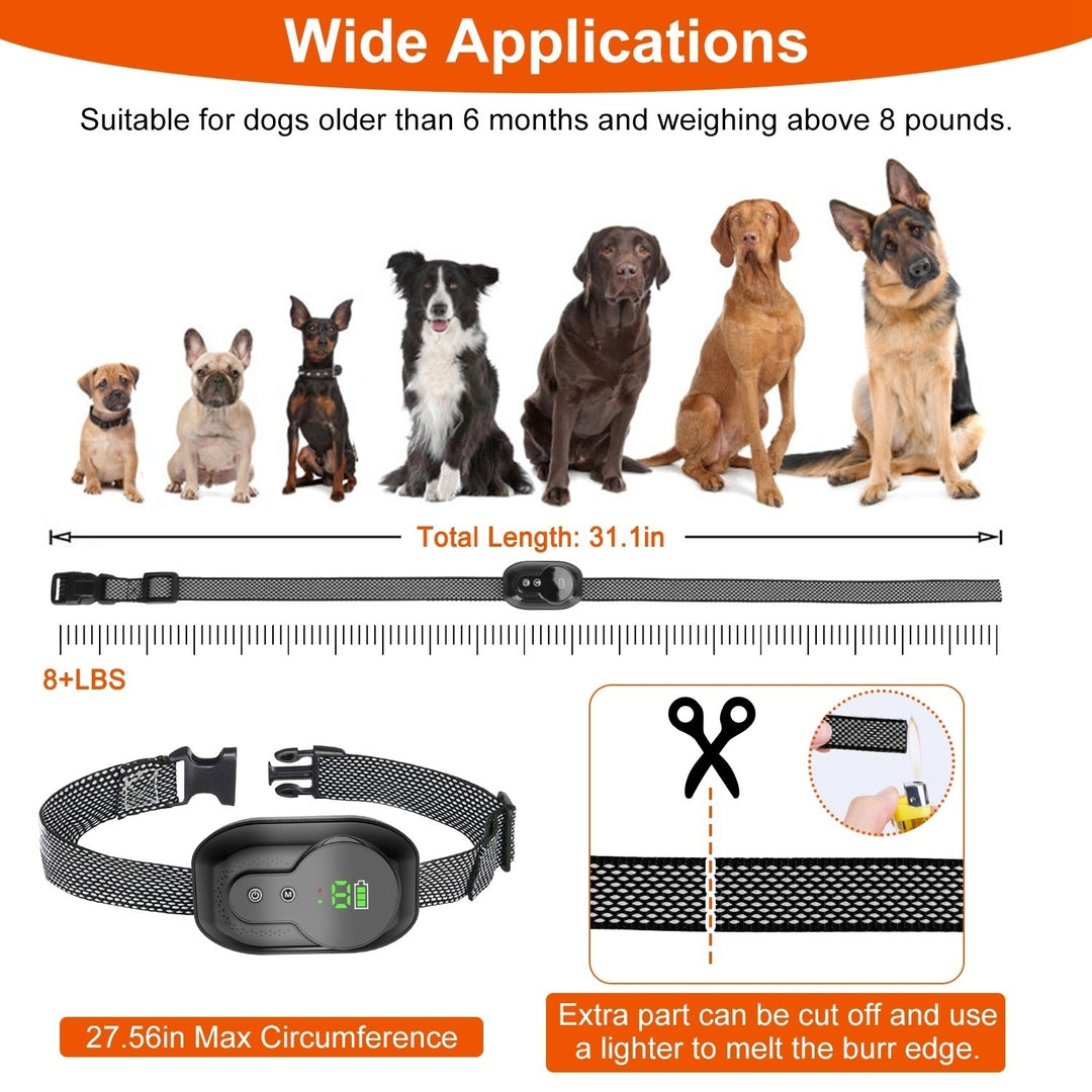 Rechargeable Dog Bark Collar Black 2 Modes 5 Intensity Levels Waterproof IP67 Image 4