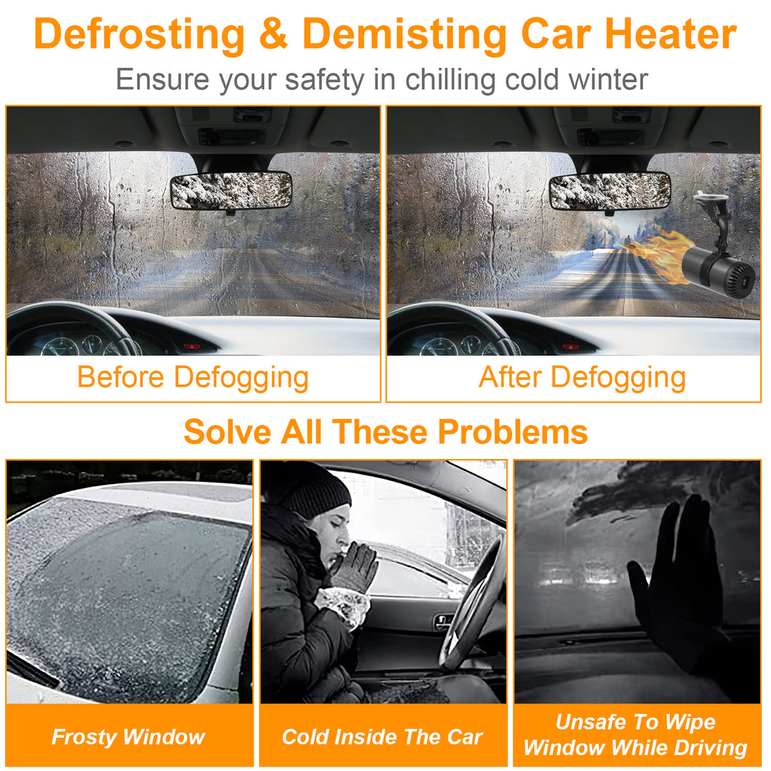 24V 216W 12V 150W Portable Car Heater 2 In 1 Heating Cooling Fan Rotatable Demister Defroster with 4.92ft Cord Image 4