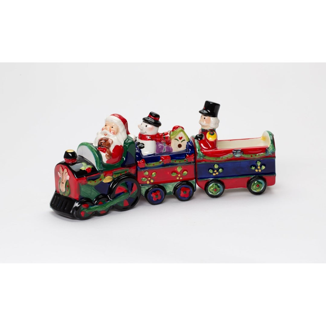 Ceramic Christmas Train Salt and Pepper Set of 3 Image 2