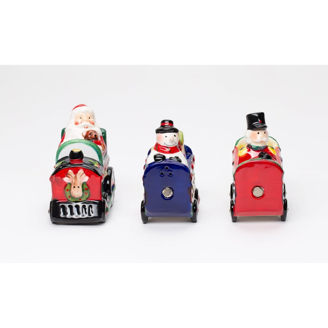 Ceramic Christmas Train Salt and Pepper Set of 3 Image 4