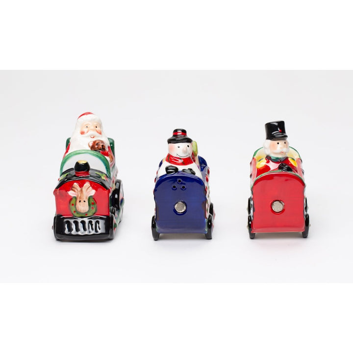 Ceramic Christmas Train Salt and Pepper Set of 3 Image 4