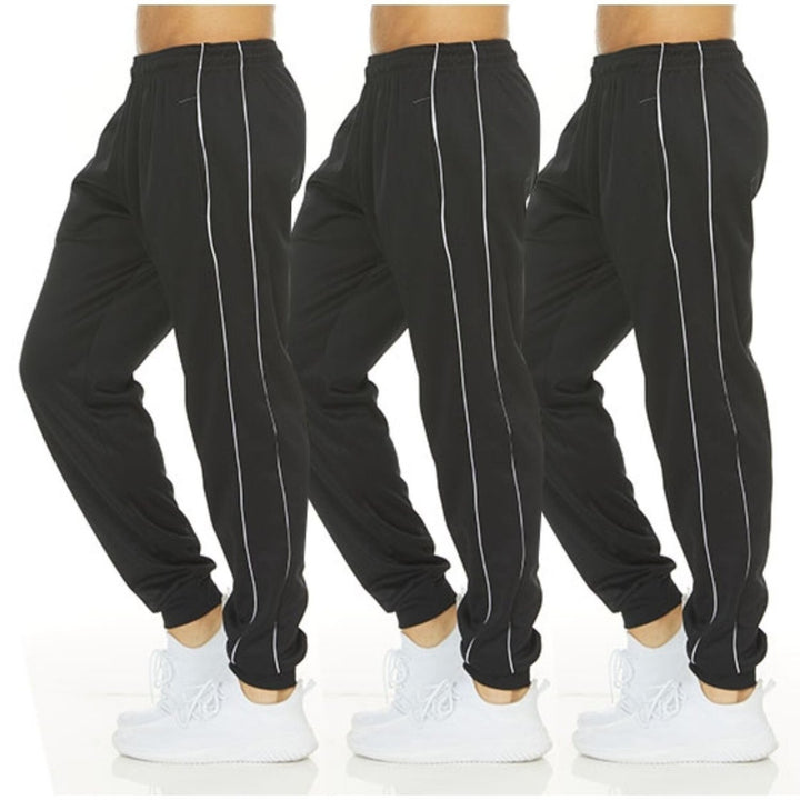 DARESAY Mens Tech Fleece Joggers 3-Pack Dry Fit Performance Sweatpants Image 10