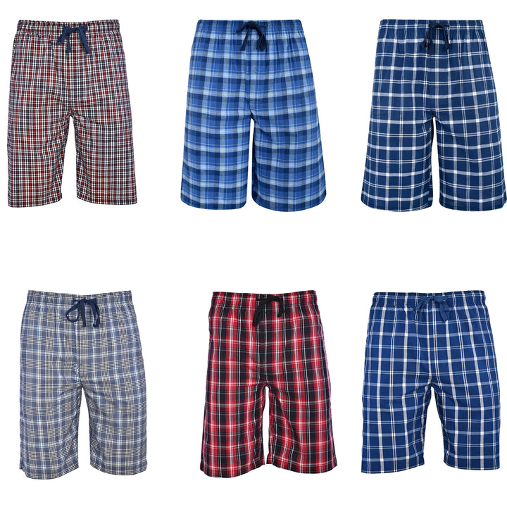 Mens Plaid Lounge Shorts 2-Pack Ultra Soft Cotton Sleepwear Lightweight Comfortable Image 3