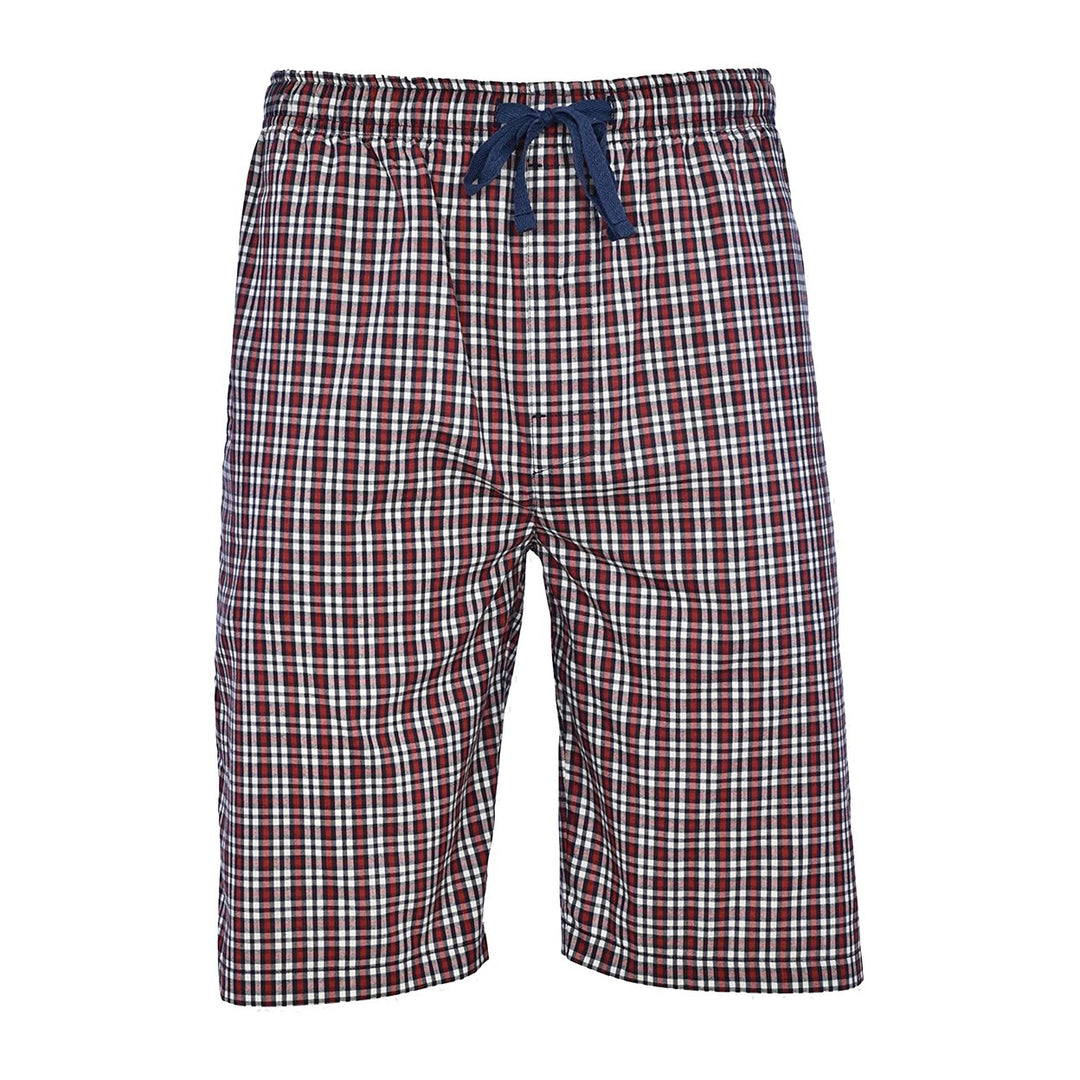 Mens Ultra Soft Plaid Lounge Pajama Shorts 100% Cotton Elastic Waist Size M-L Image 10