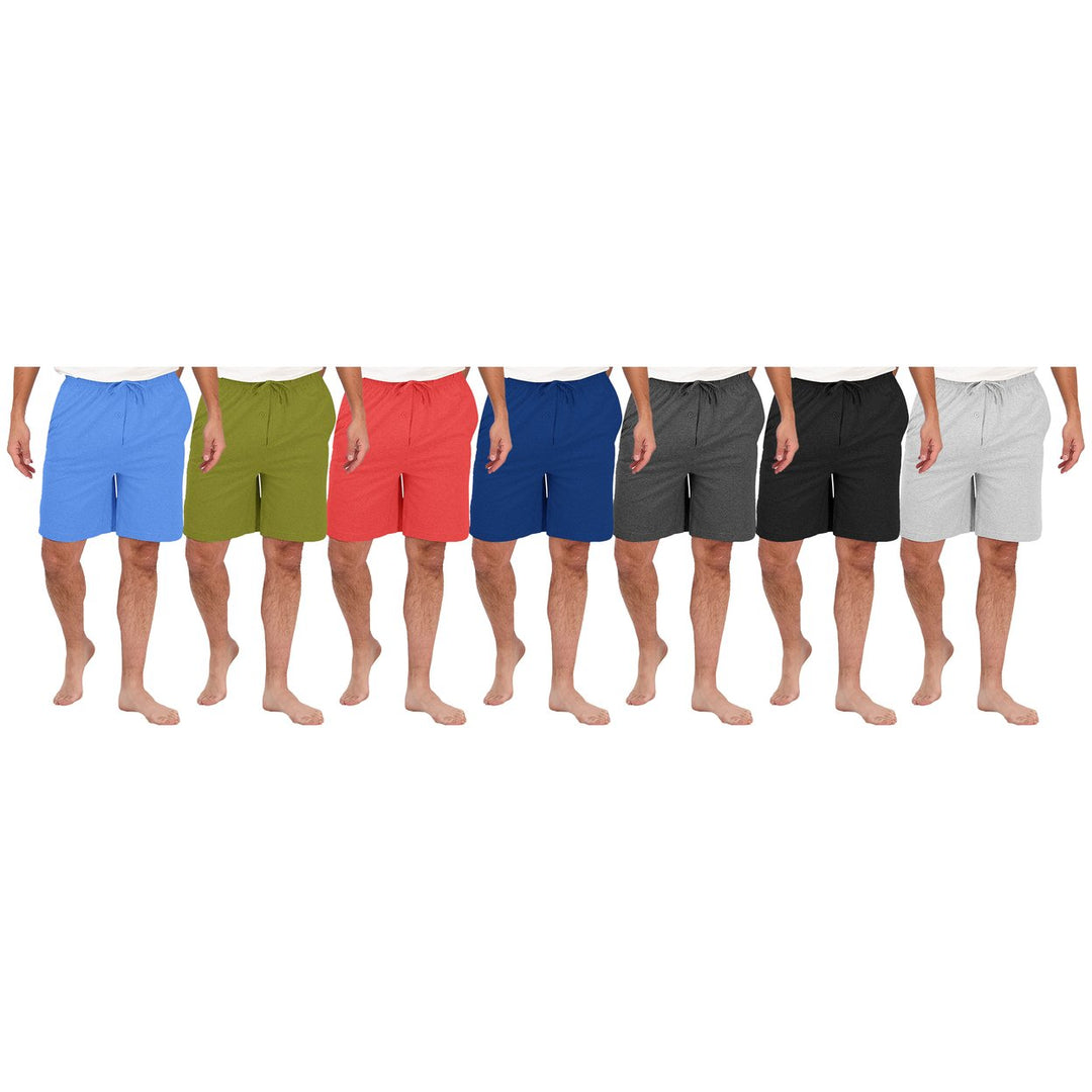 Mens Ultra-Soft Jersey Knit Pajama Shorts Sleep Lounge Soft Breathable Lightweight Image 2