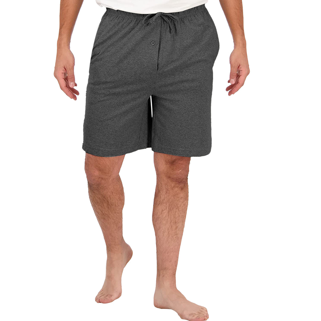 Mens Ultra-Soft Jersey Knit Pajama Shorts Sleep Lounge Soft Breathable Lightweight Image 6