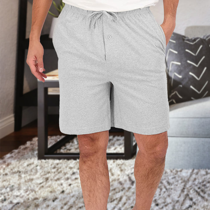 Mens Ultra-Soft Jersey Knit Pajama Shorts Sleep Lounge Soft Breathable Lightweight Image 11