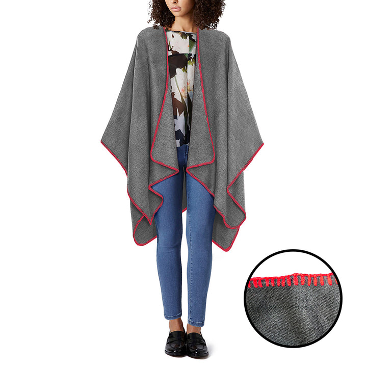 Womens Oversized Winter Warm Fringe Shawl Cape Poncho Sweater Multi-Pack Image 11