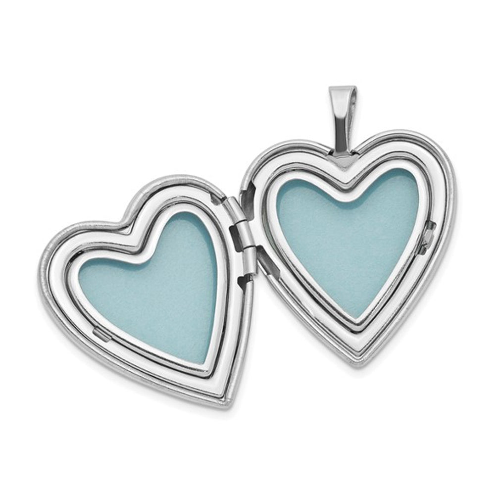 XO Heart Locket in Sterling Silver with Chain Image 3