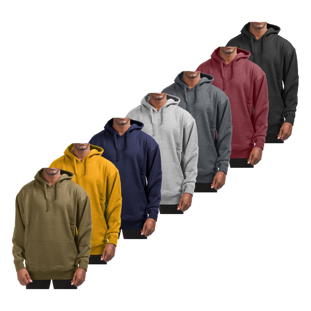 Mens Fleece Pullover Hoodie Cotton Blend Winter Warm Kangaroo Pocket Sizes S-XXL Image 2