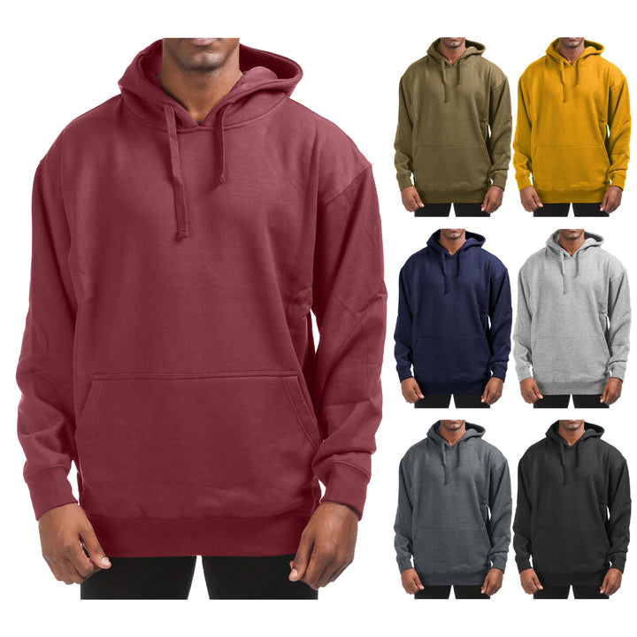 Mens Fleece Pullover Hoodie Cotton Blend Winter Warm Kangaroo Pocket Sizes S-XXL Image 3