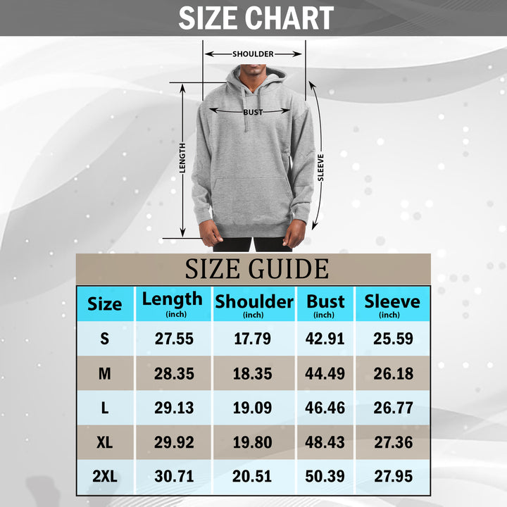 Mens Fleece Pullover Hoodie Cotton Blend Winter Warm Kangaroo Pocket Sizes S-XXL Image 10