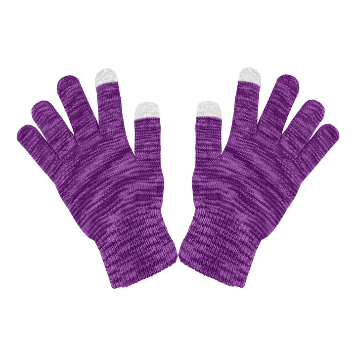 4-Pairs: Womens Winter Warm Soft Knit Touchscreen Multi-Tone Texting Gloves Image 4