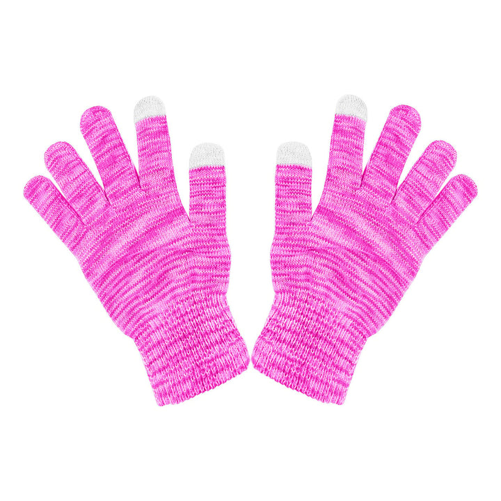 4-Pairs: Womens Winter Warm Soft Knit Touchscreen Multi-Tone Texting Gloves Image 7