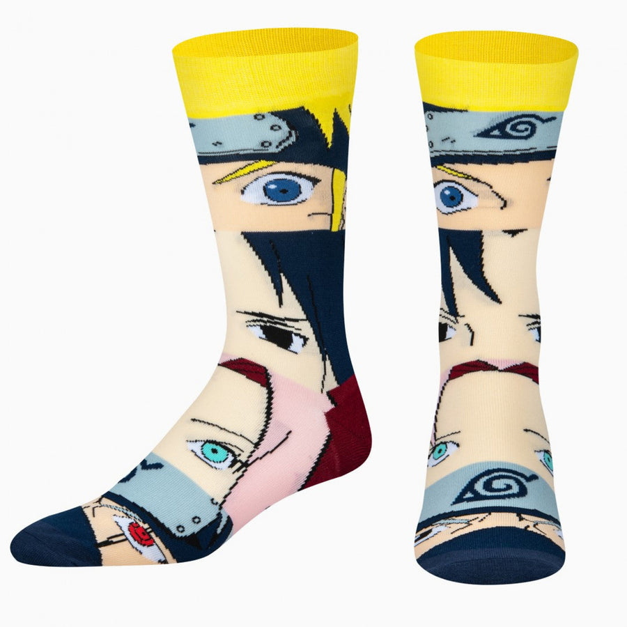 Naruto Shippuden Character Mash-Up Crew Socks Image 1