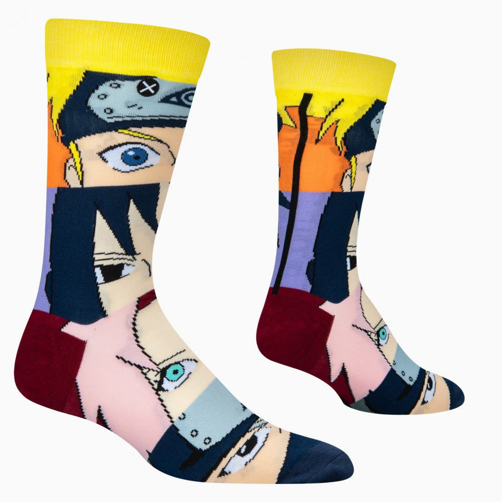 Naruto Shippuden Character Mash-Up Crew Socks Image 2