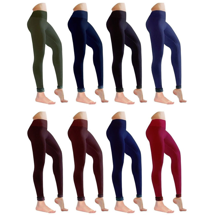 3-Pack Womens faux Lined Leggings Ultra Soft Cozy Winter Wear Size Options Available Image 1