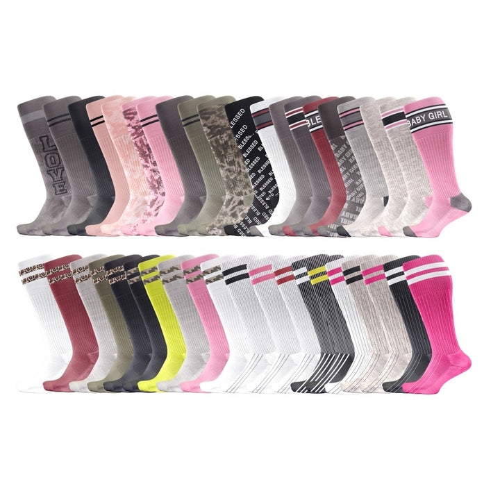 5/10-Pairs: Womens Lightweight Casual Soft Cozy Comfortable Breathable Moisture-Wicking Crew Socks Image 4