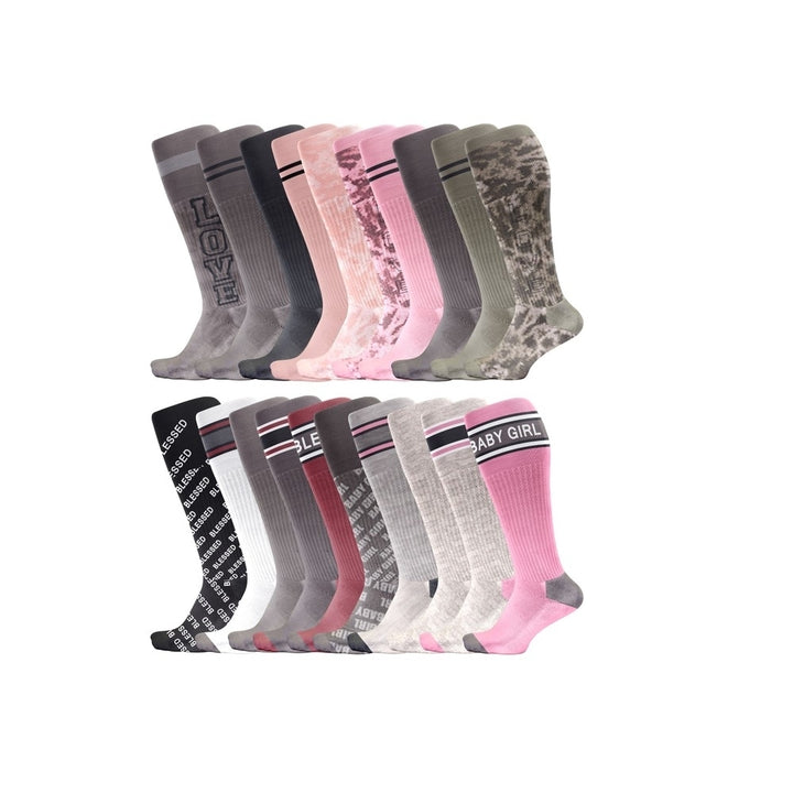 5/10-Pairs: Womens Lightweight Casual Soft Cozy Comfortable Breathable Moisture-Wicking Crew Socks Image 8