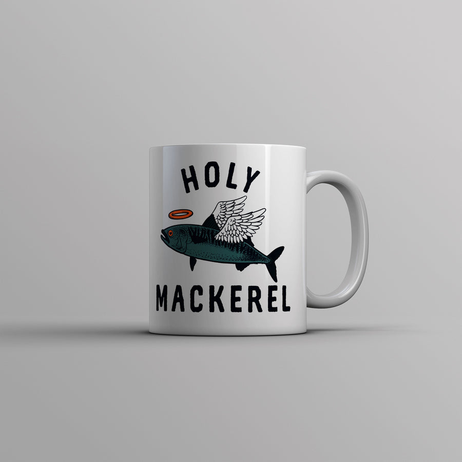 Holy Mackerel Mug Funny Angel Halo Blessed Fish Saying Joke Cup-11oz Image 1