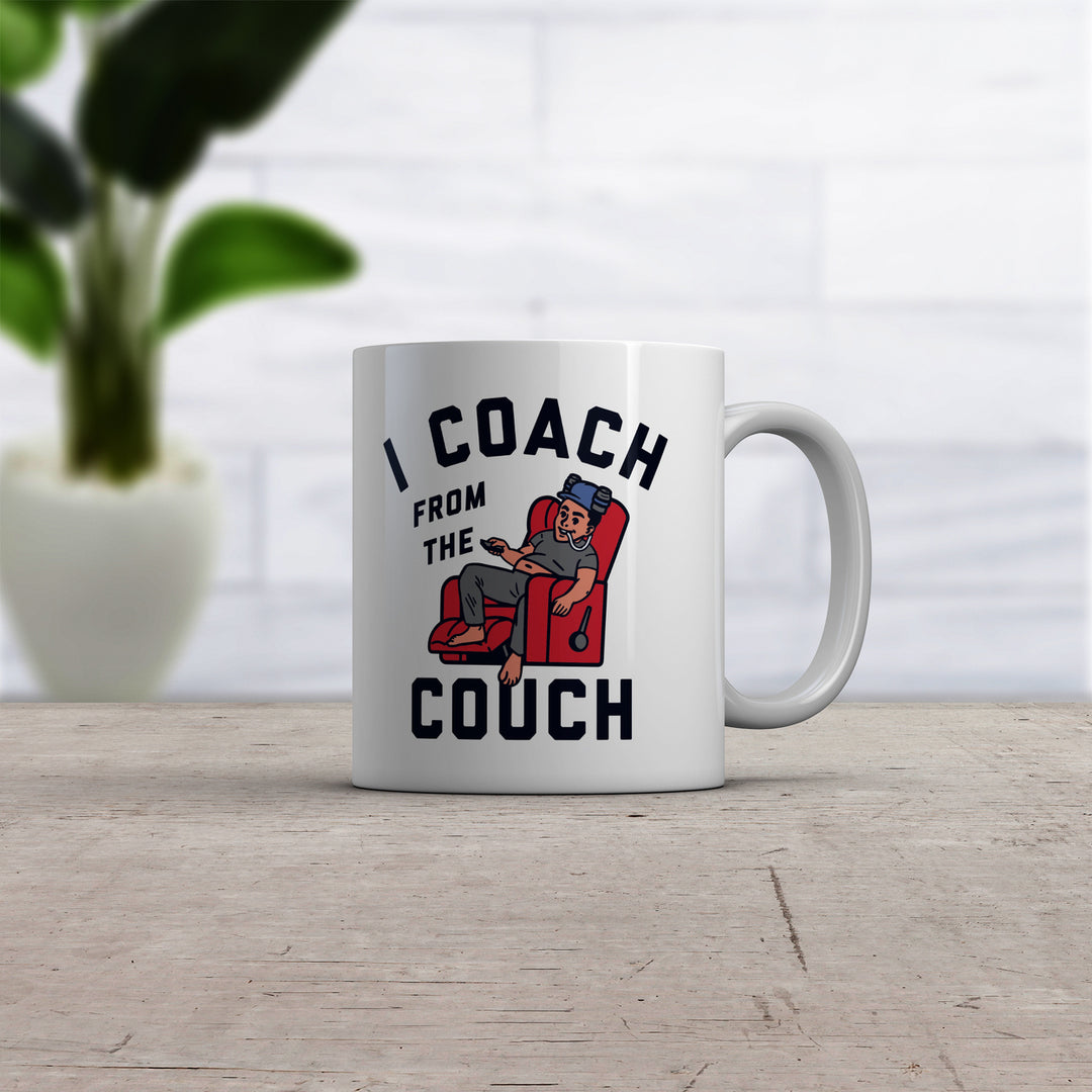 I Coach From The Couch Mug Funny Lazy Sports Fan Joke Cup-11oz Image 2