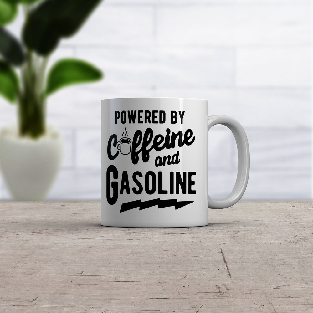 Powered By Caffeine And Gasoline Mug Funny Coffee Mechanic Joke Cup-11oz Image 2