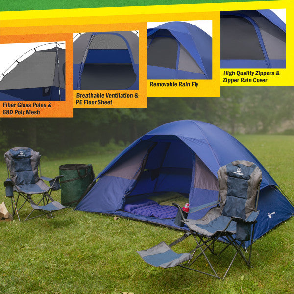 5 Person Camping Tent - Includes Rain Fly and Carrying Bag - Easy Set Up Tent for BackpackingHikingor Beach Image 3