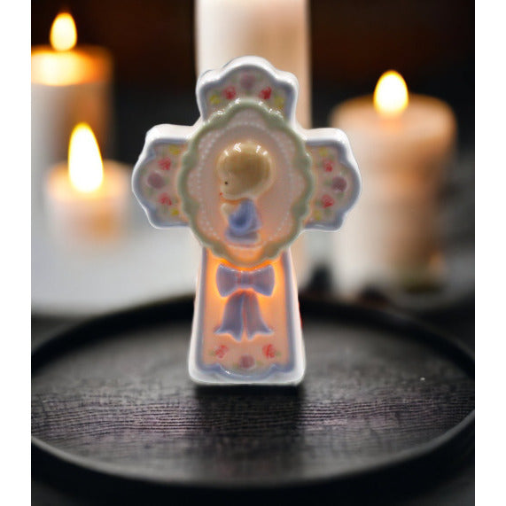 Ceramic Boy On A Cross Plug-In Night LightReligious DcorReligious GiftChurch Dcor, Image 1