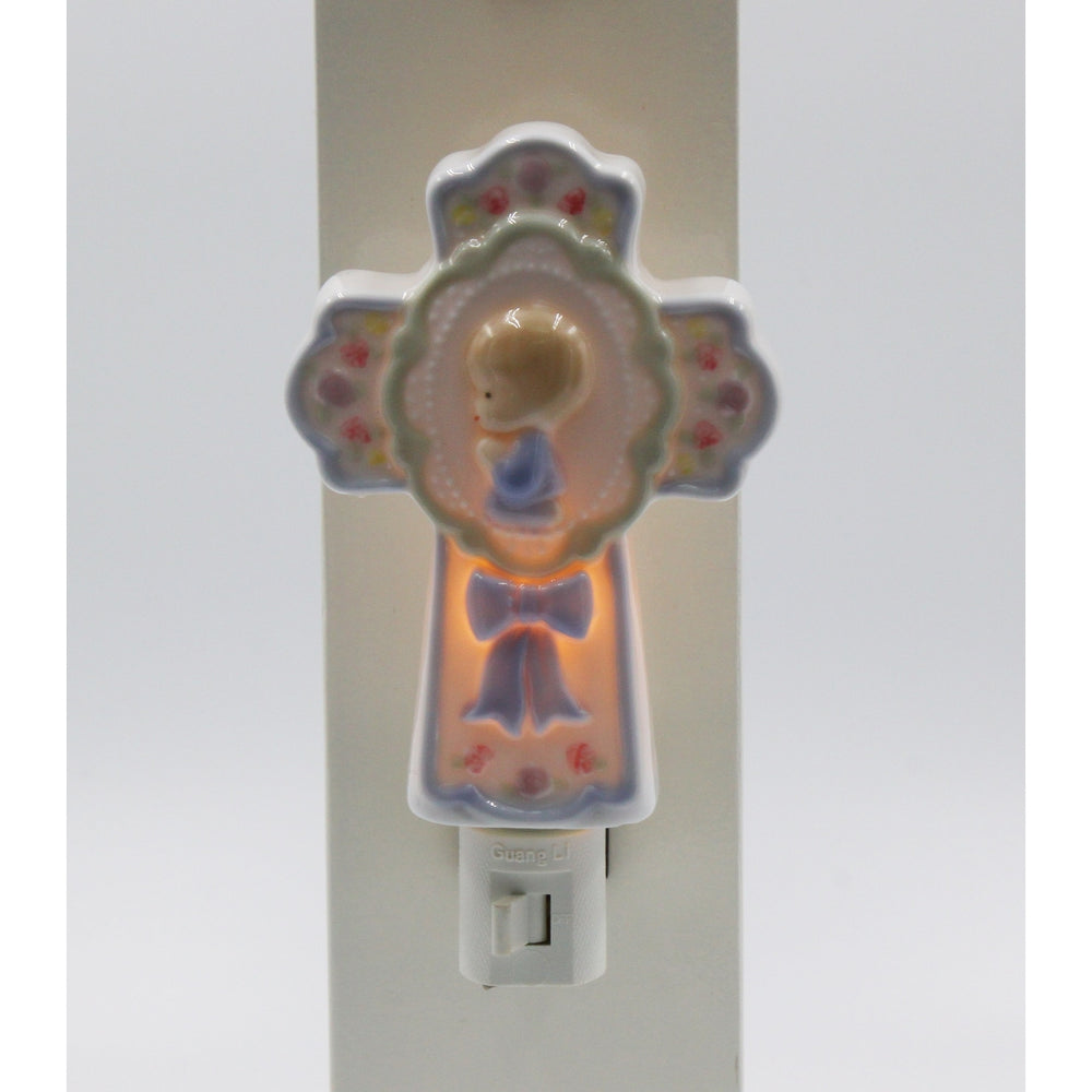 Ceramic Boy On A Cross Plug-In Night LightReligious DcorReligious GiftChurch Dcor, Image 2