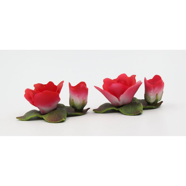 Ceramic Red Rose Candle Holders 3 inch Image 2