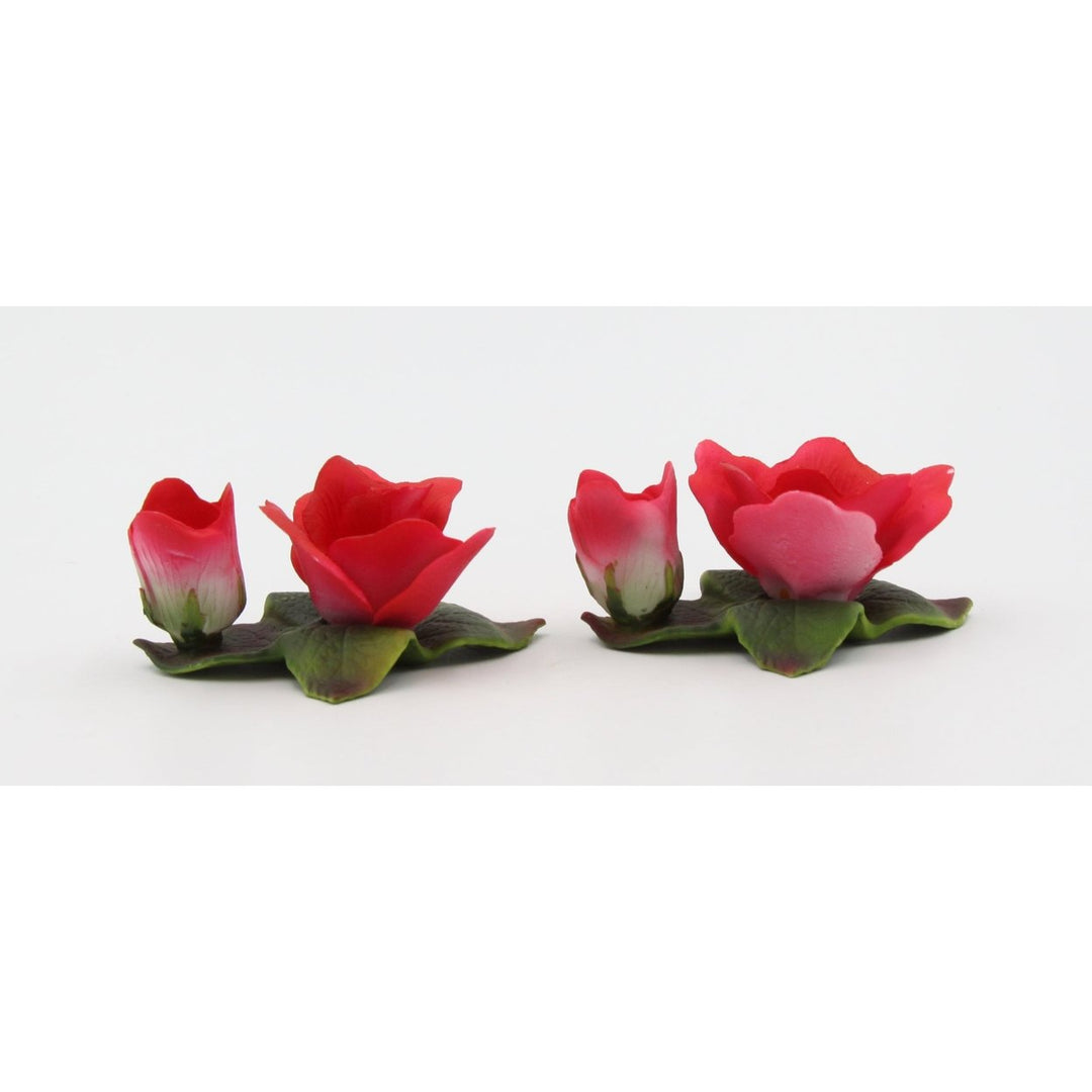 Ceramic Red Rose Candle Holders 3 inch Image 3