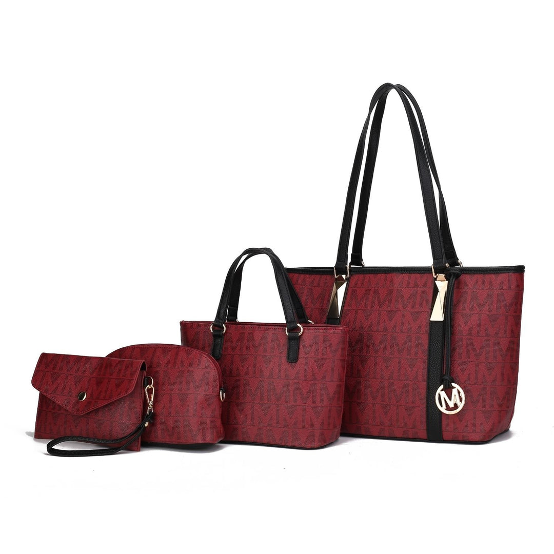 MKF Collection Marimar Multi-Functional Shoulder Bag M Signature Tote 4 PCS Set Handbag by Mia K. Image 1