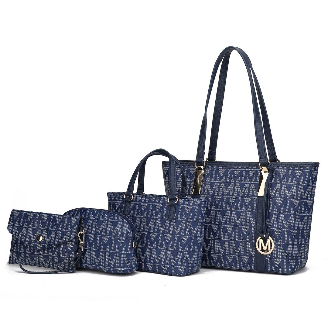 MKF Collection Marimar Multi-Functional Shoulder Bag M Signature Tote 4 PCS Set Handbag by Mia K. Image 1