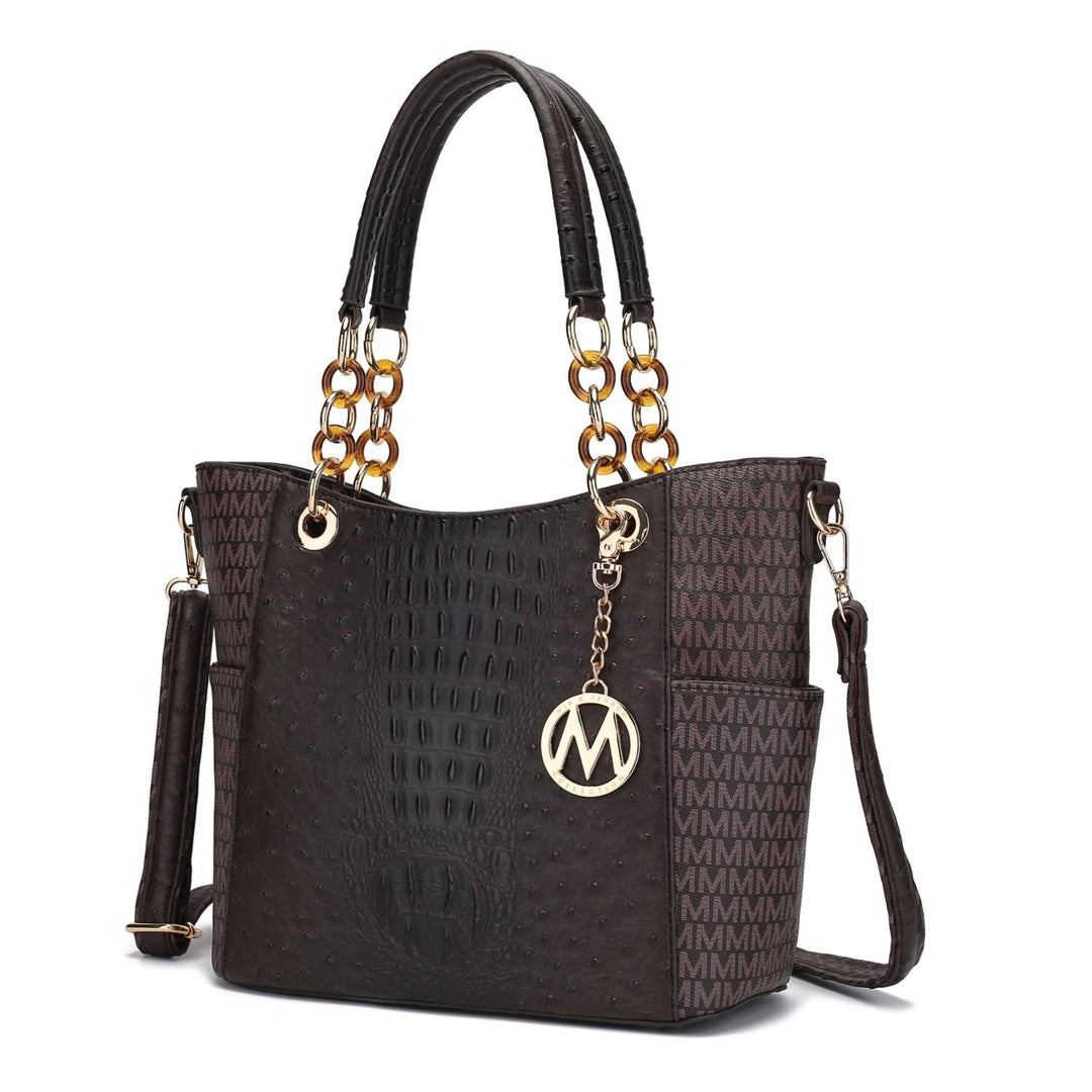 MKF Collection Miriam Multi-Functional Shoulder Bag Signature Tote Handbag by Mia K Image 4