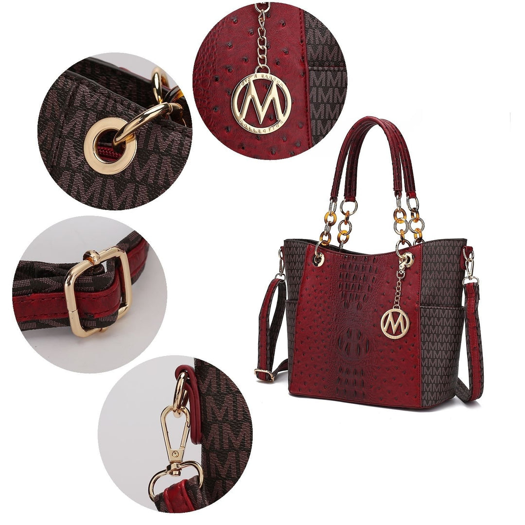 MKF Collection Miriam Multi-Functional Shoulder Bag Signature Tote Handbag by Mia K Image 11